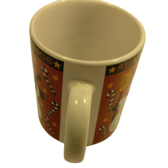 Riviera Van Beers Christmas Coffee Cup Seaseons Greetings Snowman Signature Mug - Picture 5 of 9